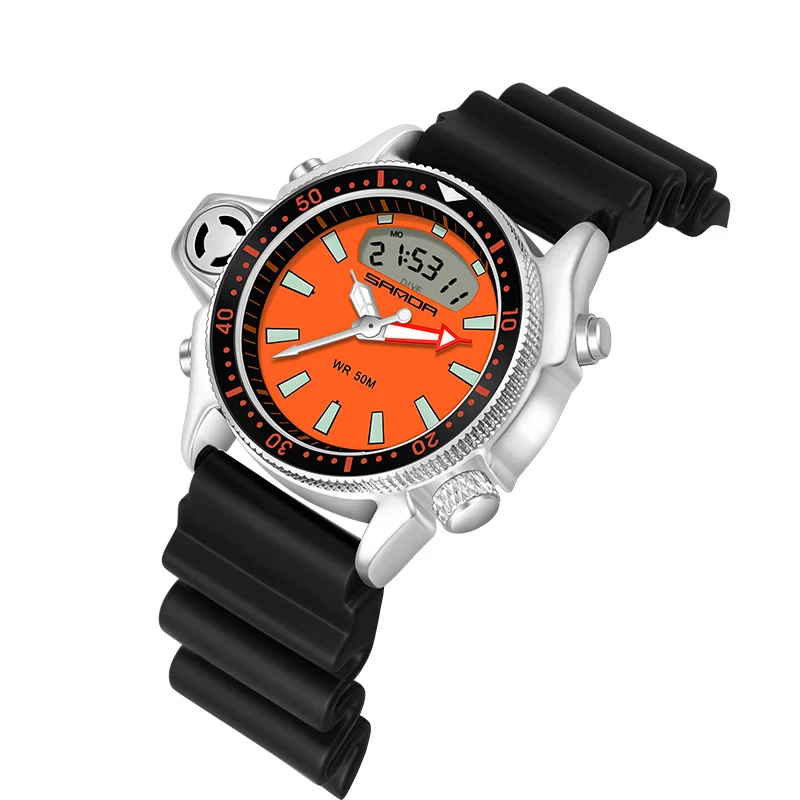SANDA New Fashion Sport Men's Watch Casual Style Watches Men Military Quartz Wristwatch Diver S Shock Man relogio masculino 3008 