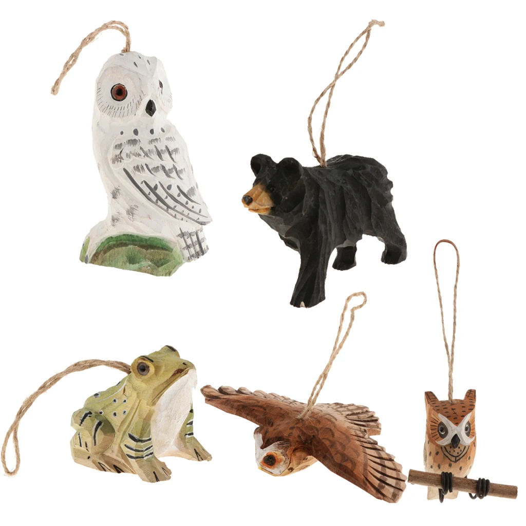 100% ручная работа висячая статуя животного Статуэтки Скульптура деревянная