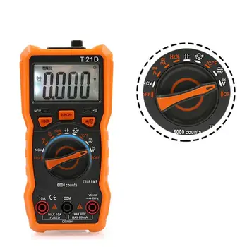

T21D Digital Multimeter DC/AC Voltmeter Handheld Diode NCV Tester 6000 Counts A5YD