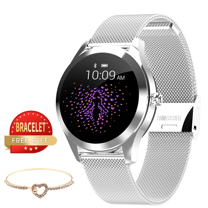 KW10Silver Stainless KW10 IP68 Водонепроницаемые cмарт часы для женщин пульсометр тонометр шагомер спортивные умные часы пульсометр подключение Android IOS KW20 smartband - Цвет: KW10Silver Stainless
