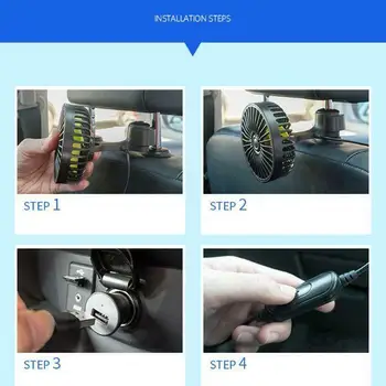 

Car Back Rear Seat Headrest 3 Speed USB Fan Air Cooling Fan For SUV Truck Auto E1L6