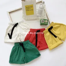 Модный летний комплект для мальчиков хлопок белье сплошной цвет оплетка шорты От 1 до 6 лет для детей на все случаи жизни, Рубашки домашние