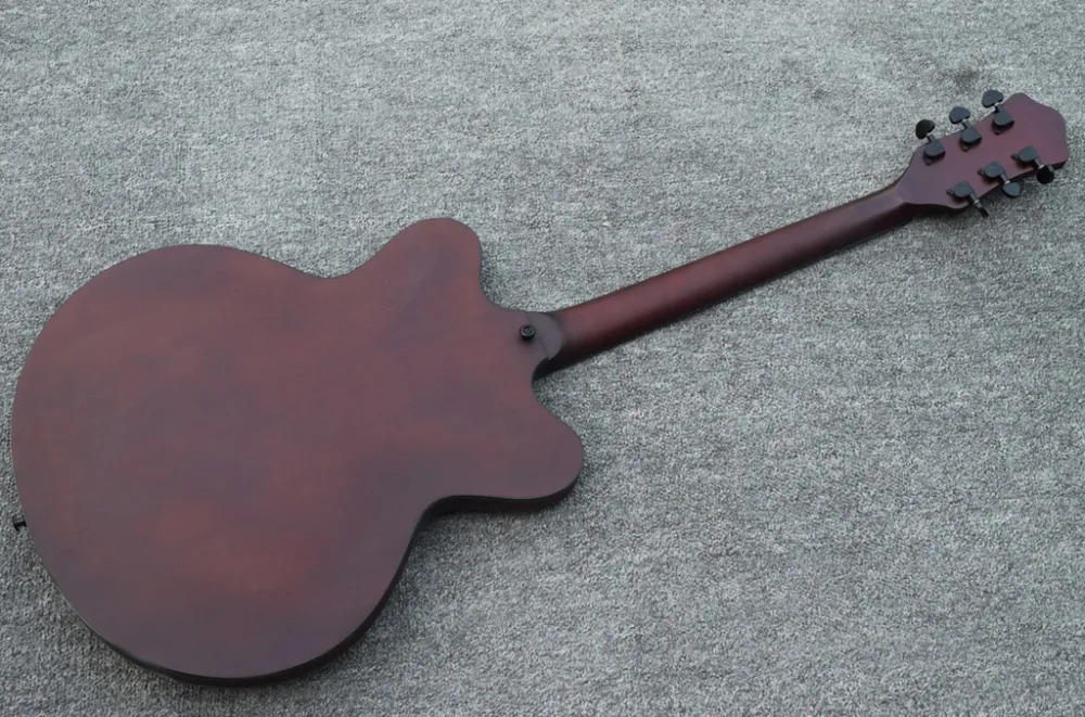 Электрогитара из красного дерева новая + фабричная атласная гитара Hofner для джаза