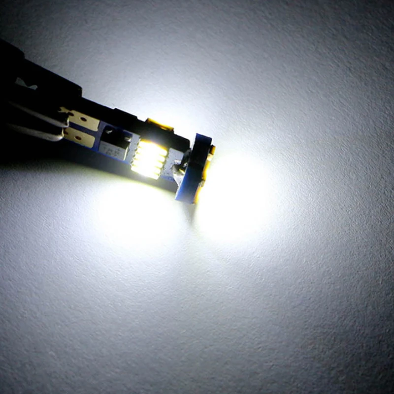 HYZHAUTO 10 шт. T10 W5W светодиодный лампы 194 168 4014-15SMD Canbus автомобиля светодиодный светодиодные фонари чтения/купол/внутренний и внешний створчатый распашный дверь/габаритный фонарь 12V белого цвета