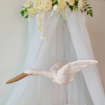 

Wall Hanging Cartoon Swan Plush Stuffed Doll Nursery Room Pendant Children's Room Wall Decoration Ornaments Cloth Art Doll Toys