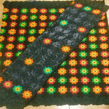 

2.5 y Swiss Lace Fabric +2.5 y Bazin Brode Riche Embroidery African 100% Cotton Fabrics Swiss voile Lace Popular Dubai Style 3L6