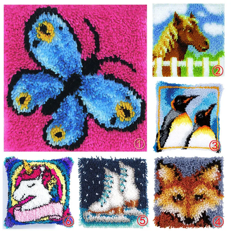 

Pillow Segment Embroidery Crochet Hook Set-Hook-Kit butterfly Pattern DIY Handcraft Carpet Embroidered Accessories Pillow