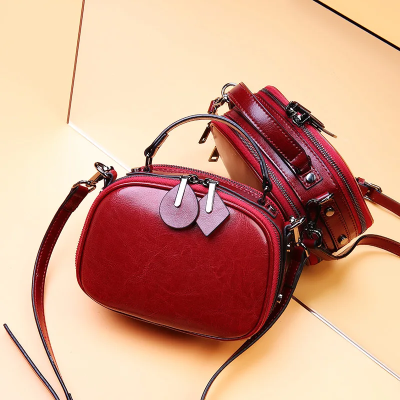 

Leather Bags Big Bag Women's New Style Fashion Spring And Summer Fashion Shoulder Bag Cowhide Handbag Shoulder Bag 1049