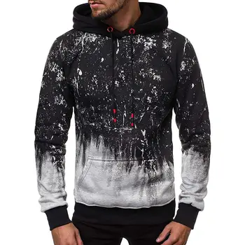 

Men Sweatshirt Hoodies Gradient Color Floral Print Long Sleeve Hoodies Pullover Sweatshirt Floral Print Long Sleeve Pullover