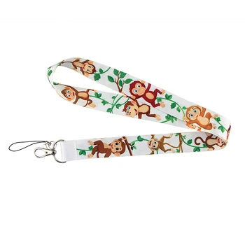 

PC1228 Wholesale 20pcs/lot Lovely Monkey Keychain Tags Strap Neck Lanyards For Keys ID Card Phone USB Badge Holder DIY Hang Rope