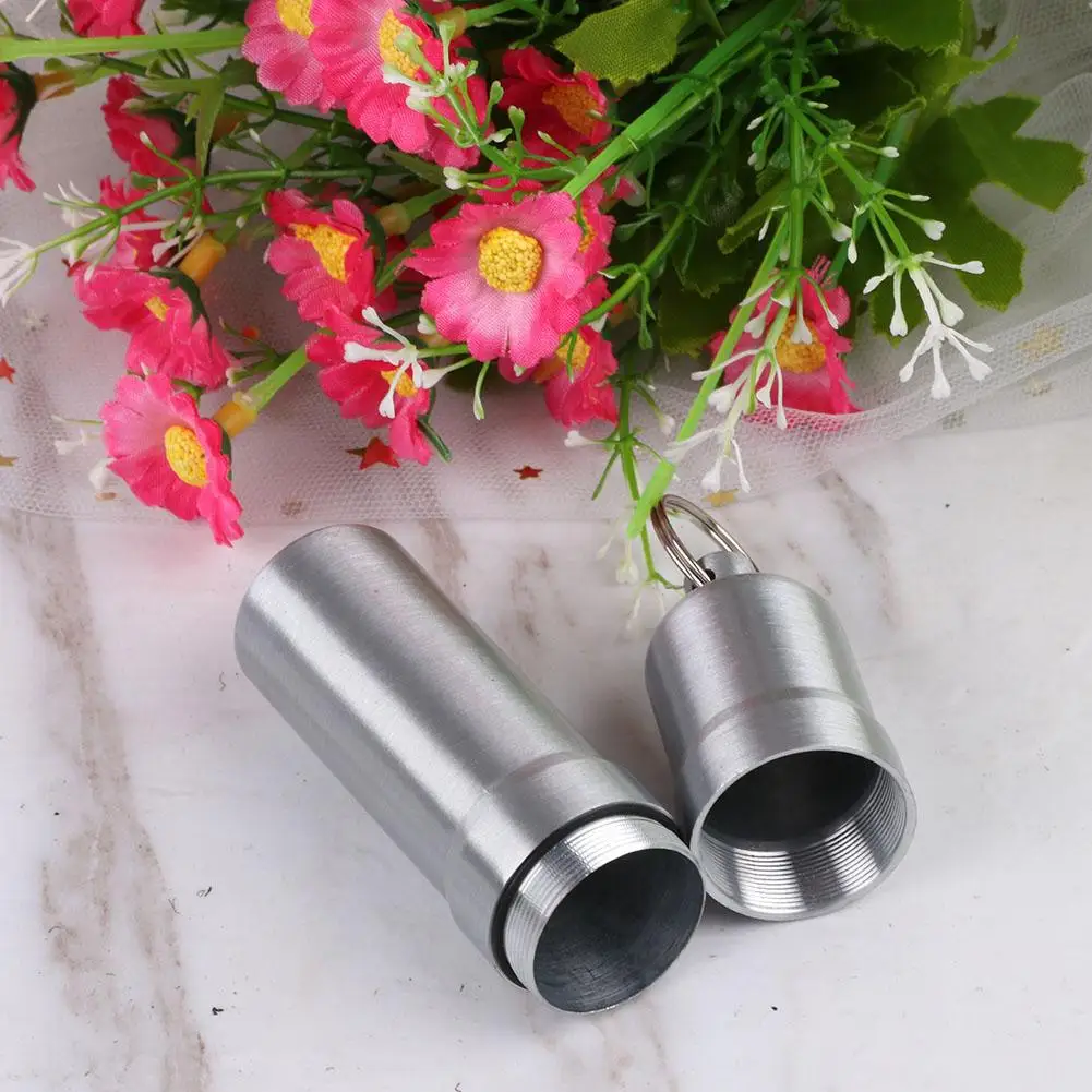 Portable Stainless Steel Sealed Cigarette Case 5 Cigarettes with Keychain Holder Box Waterproof Cigarettes Storage Box 6