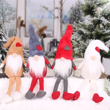 

28CM Christmas Plush Forest Man Doll Long Legs Sitting Posture Decoration Christmas Ornaments