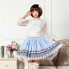 Милые Юбки принцессы в стиле Лолиты; Японская юбка средней длины и плиссированная юбка; сезон осень-весна; кружевные женские юбки принцессы; GZWY076