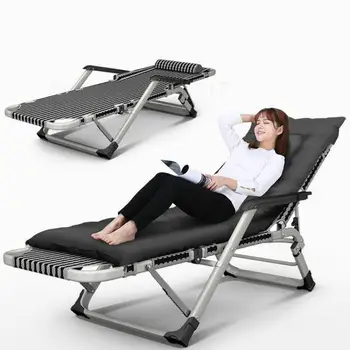 

Folding chair lunch break office multifunctional bed back lazy beach chair home happy siesta chair