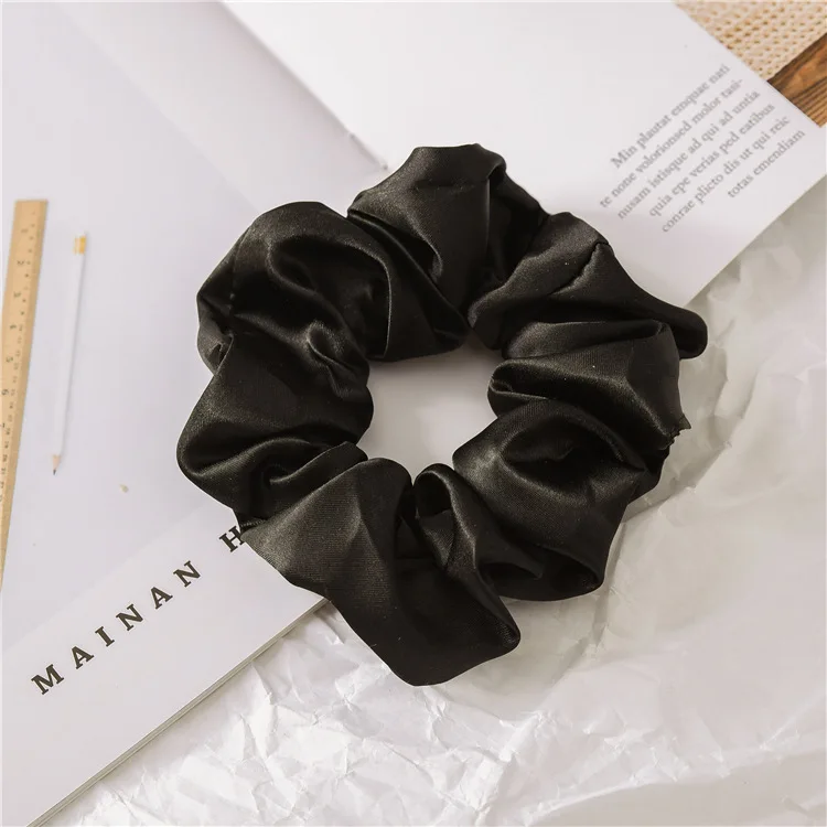 star hair clips 1 Pcs Satin Silk Solid Color Hair Ties Scrunchie Elastic Hair Bands Women Luxury Soft Hair Accessories Ponytail Holder Hair Rope gold hair clips