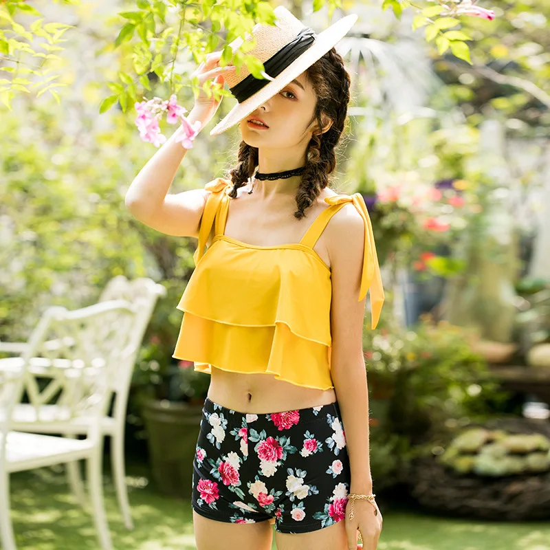 

2019 New Style WOMEN'S Swimwear Split Type Long Skirts Bikini Three-piece Set Underwire Push up Swimwear