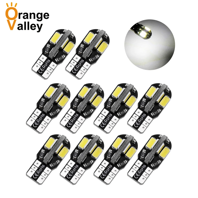 10 шт. Лучшая цена T10 Canbus безотказный 194 168 W5W 8 светодиодный 5730 SMD белый автомобиль