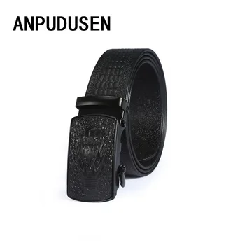 

New Style Business Youth Fashion Man Pant Belt Crocodile Ribbon Body Cool Youth MEN'S Leather Belt Stall Hot Sales