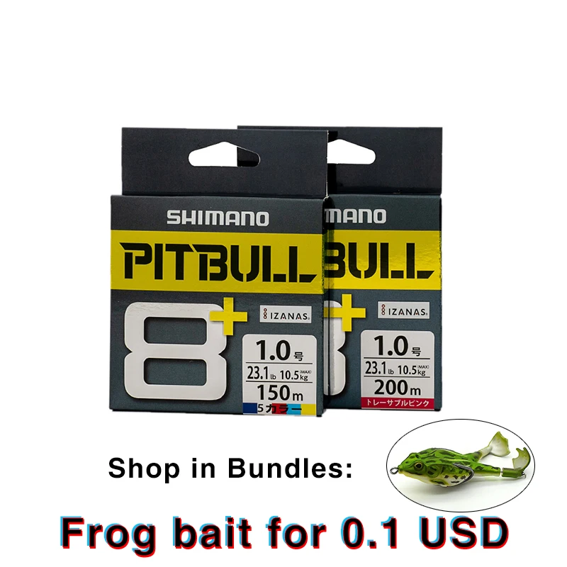 

100% Original SHIMANO-PITBULL Fishing Line 8+ 150M 200M Pink MULTI Braided Wire PE Material Multifilament Fishing Line