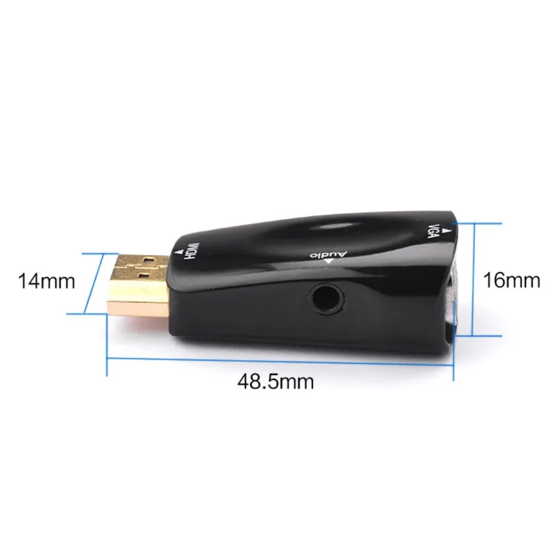 Высокое качество HDMI к VGA адаптер Мужской к Famale конвертер Ad карта памяти