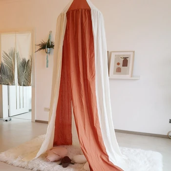 

Kids Baby Cotton Mosquito Net Dome Bed Princess Bed Cover Children Play Game Tent Decoration Stitching Mosquito Net Bed Curtain
