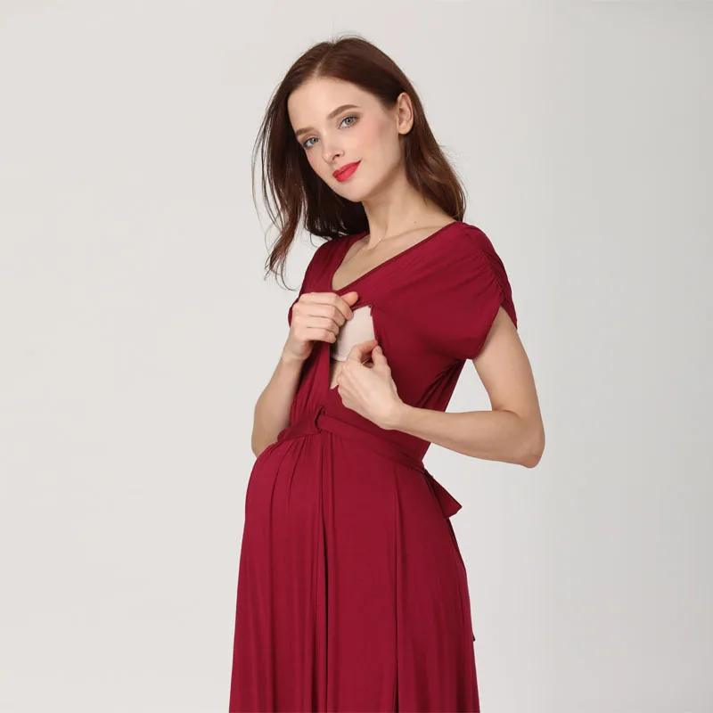 Emotion Moms, весенне-летняя одежда для беременных женщин, повседневное сексуальное платье с v-образным вырезом для беременных женщин
