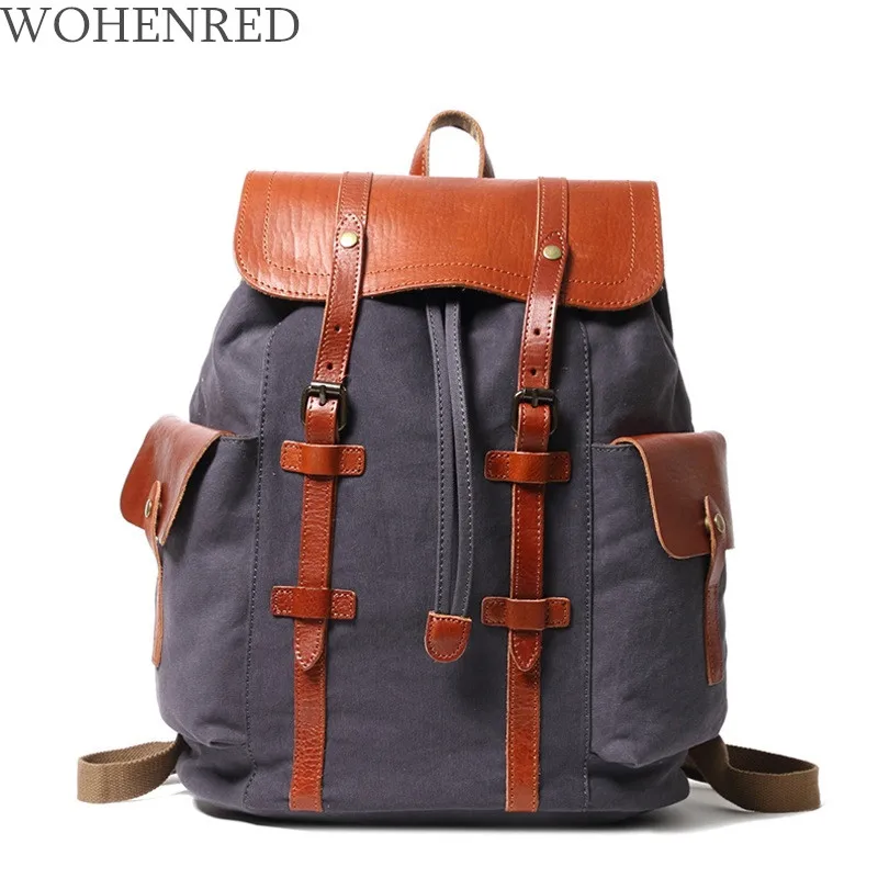 Mannen Rugzakken Casual Canvas Lederen Boekentas 15.6 inch Laptop Rugzak Schooltas Mannen Grote Capaciteit Reizen Dagrugzak bagpack Mannen Rugzakken Casual Canvas Lederen Boekentas 15.6 inch Laptop Rugzak Schooltas Mannen Grote Capaciteit Reizen Dagrugzak bagpack