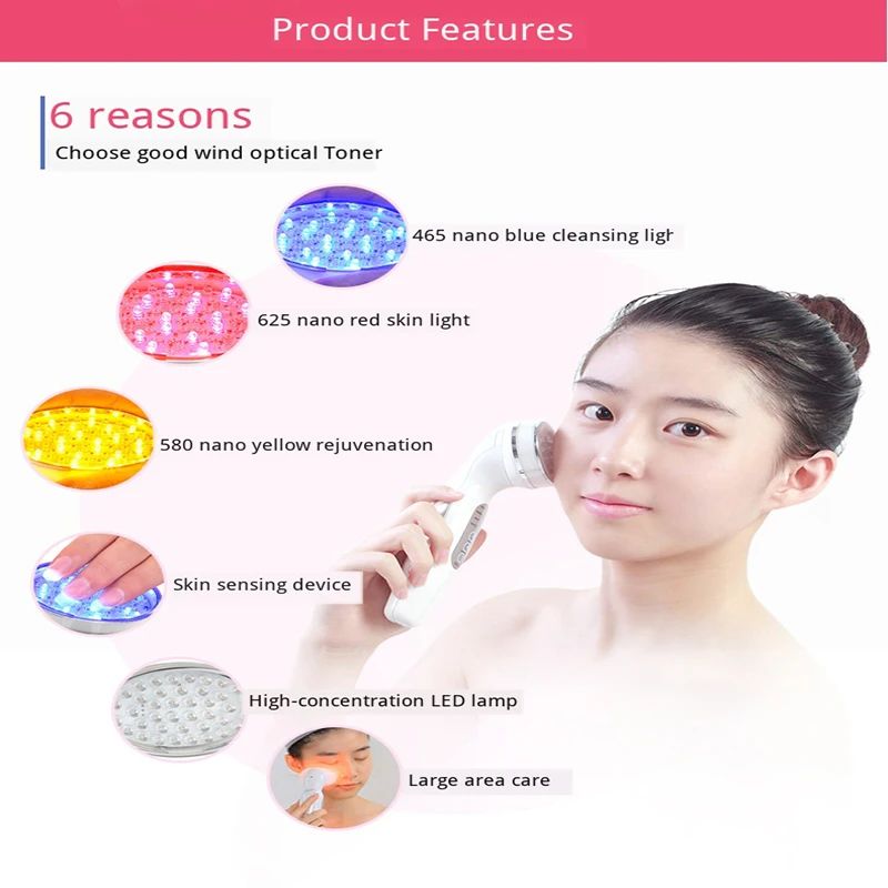  IPL Acne Face Care Tools LED Freckle Photon Skin Rejuvenation Device Nano Repair Acne Muscle Skin B - 4000447610351
