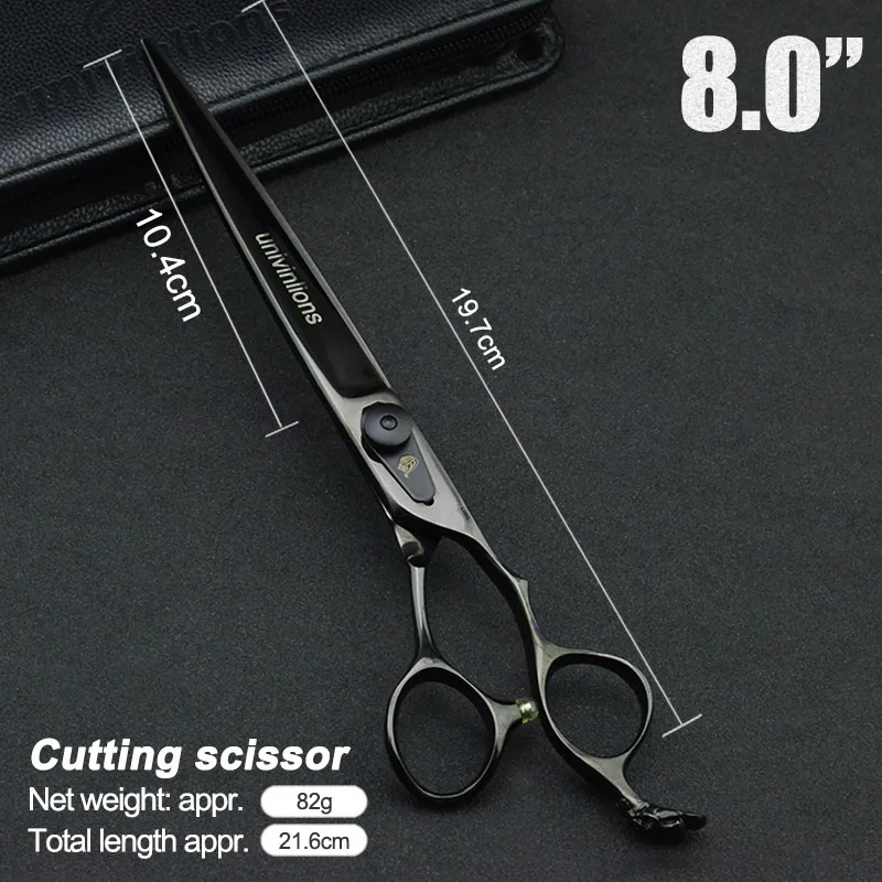 

8" Pet Dog Gromming Scissors Cutting Scissors VG10 Micro Serrated Blade Straight Scissors Barbers Cutting Tools Cutting Shears