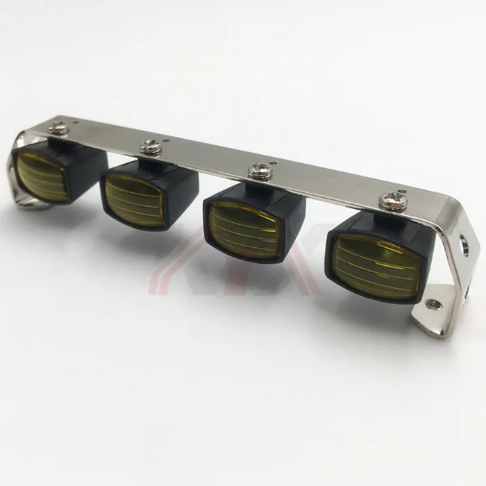 KYX Racing 4 Light Square Lamp Bar for 1/7 1/8 1/10 RC Car Accessories Axial SCX10 II 90046 Traxxas TRX4 TRX-4 7.2-12V