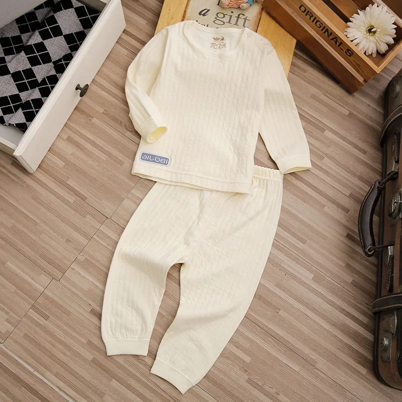 Childrenswear Underwear Men And Women Children Autumn& Winter Pure Cotton Underwear Set 110-140 Big Boy Pajamas Tracksuit