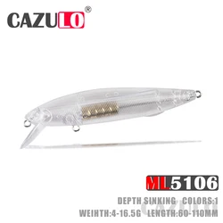 New Fishing Accessories Lure Sinking Minnow Isca Artificial Diy Blank Unpainted Lures Weights 4-16.5g Pesca Wobblers Embryo Body
