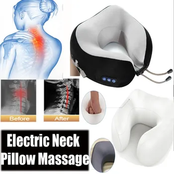 

Electric U-Shaped Cordless Travel Neck Pillow Massager Memory Foam Massager for Muscle Shoulder Cervical Pain Relief