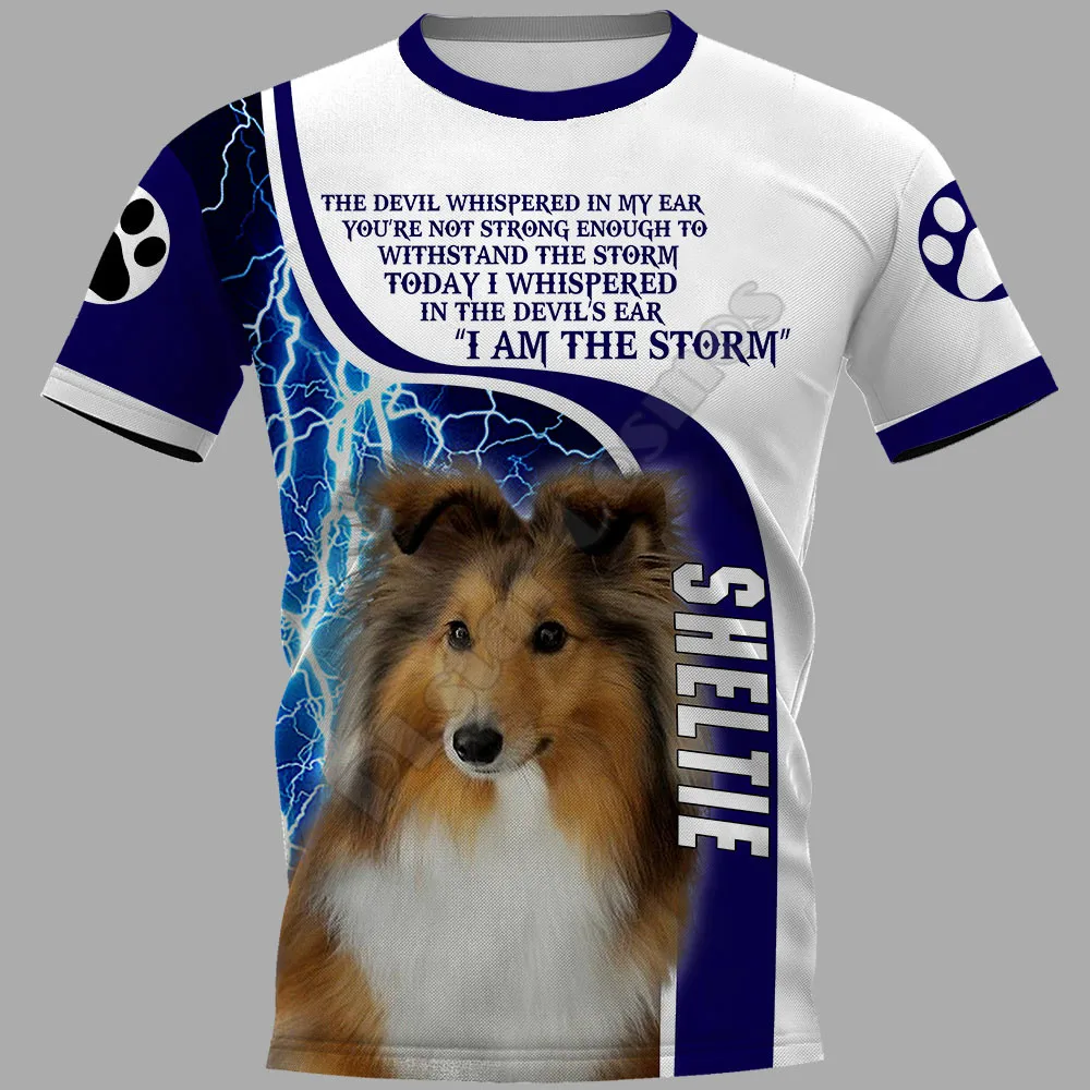 

PLstar Cosmos Sheltie 3D Printed t-shirt Harajuku Streetwear T shirts Funny Animal Men For Women Short Sleeve style-1