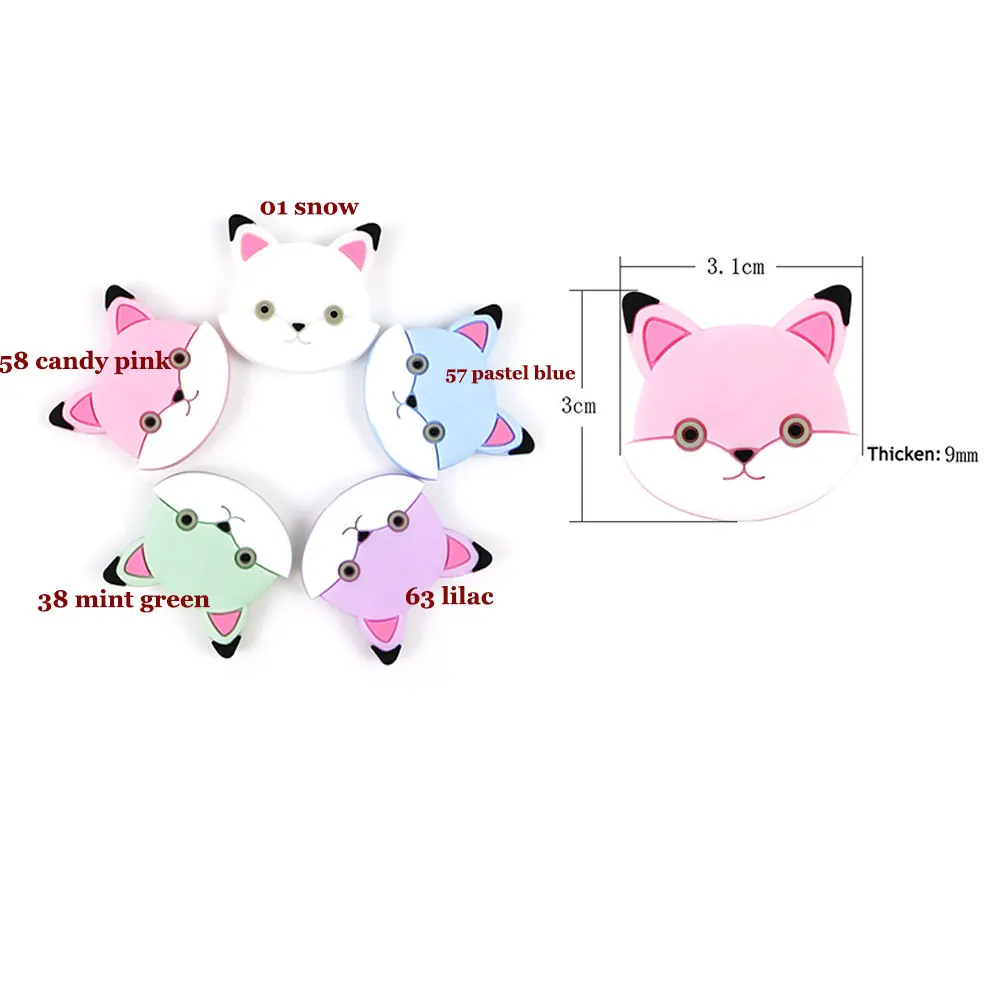 B Mix Colors 5 шт. Aniaml лиса силиконы коралловые бусины Perle игрушки, Силиконовые Прорезыватели ожерелье детская шайба с отверстием для детской BPA бесплатные Детские продукты Mordedor - Цвет: B Mix Colors
