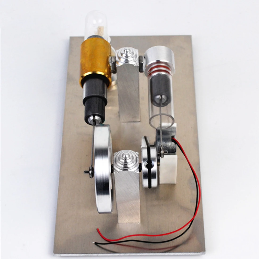 Metal Single-Cylinder Stirling Engine External Combustion Generator Model DIY Stem Engine Model