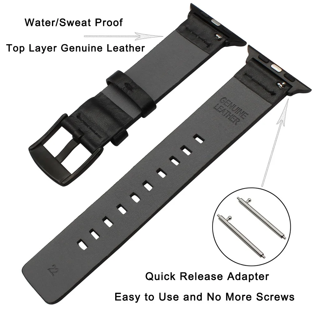 Сменный кожаный ремешок для iWatch браслет apple watch 5 band 38 40 мм Series 4 3|Ремешки часов| |