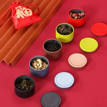 

1 Portable Travel Mini Kitchen Tea Box Jar Storage Holder Sweetmeats Candies Cans Teaware Tea Caddies Tin Containers Storage Box