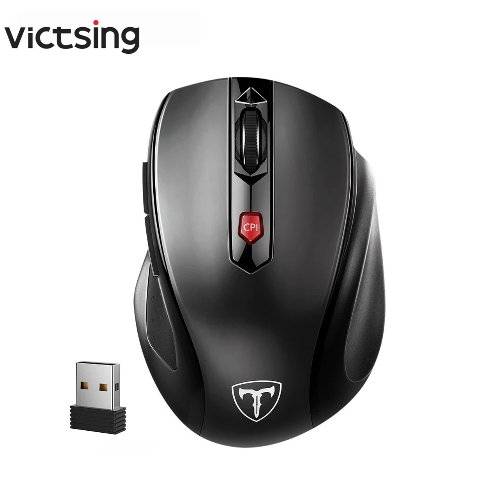 

2.4G Wireless Mouse 6 Buttons PC Mouse DPI Levels 2400/2000/1600 Adjustable Nano Receiver For Laptop Desktop Long Battery Life