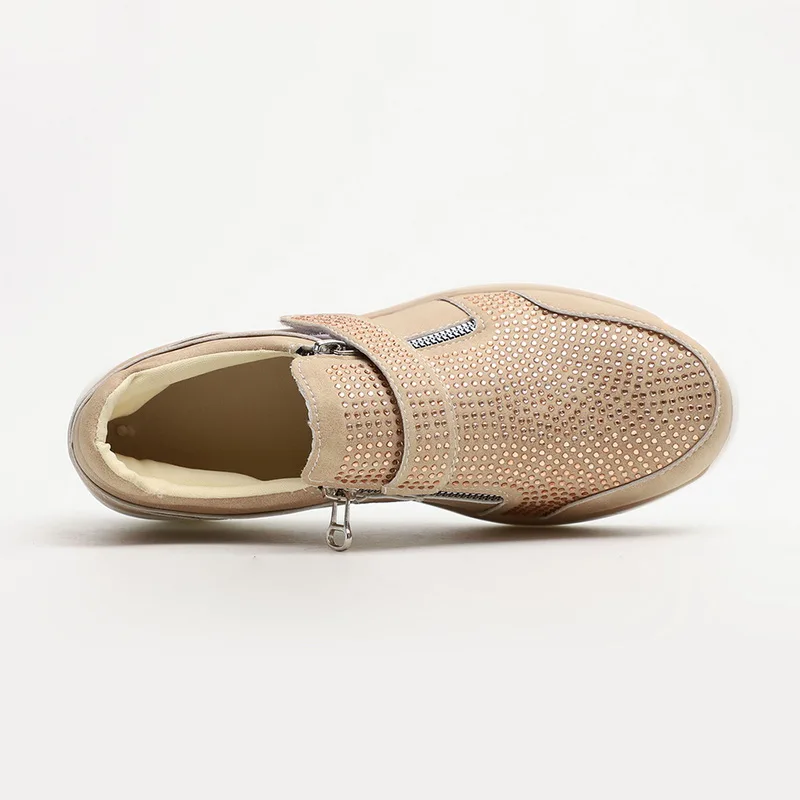 MoneRffi/Новинка года; женские повседневные кроссовки из флока на высоком каблуке; дышащая обувь на платформе для отдыха; обувь, увеличивающая рост; кроссовки