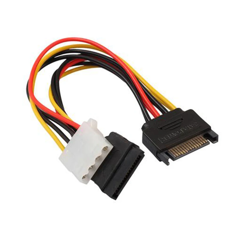 1 шт. 15 контактный SATA 4 IDE Molex Female + кабель питания|Компьютерные кабели и разъемы| |