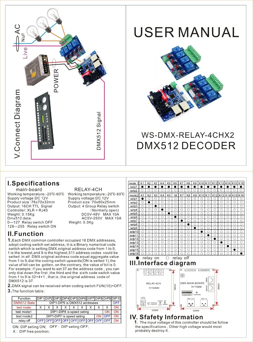 说明书DMX-RELAY-4CHx2