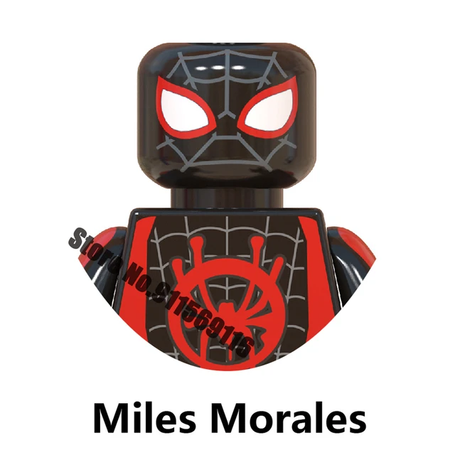 Superhero Spiderman Suit Building Blocks Bricks Mysterio Peter Parker Miles Morales Action Figures Kids Toys Christmas Gifts I-WM628