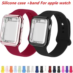 Чехол + ремешок для apple watch band Case apple watch 4 3 band 44 мм 42 мм 40 мм 38 мм iwatch band correa браслет ремешок для часов