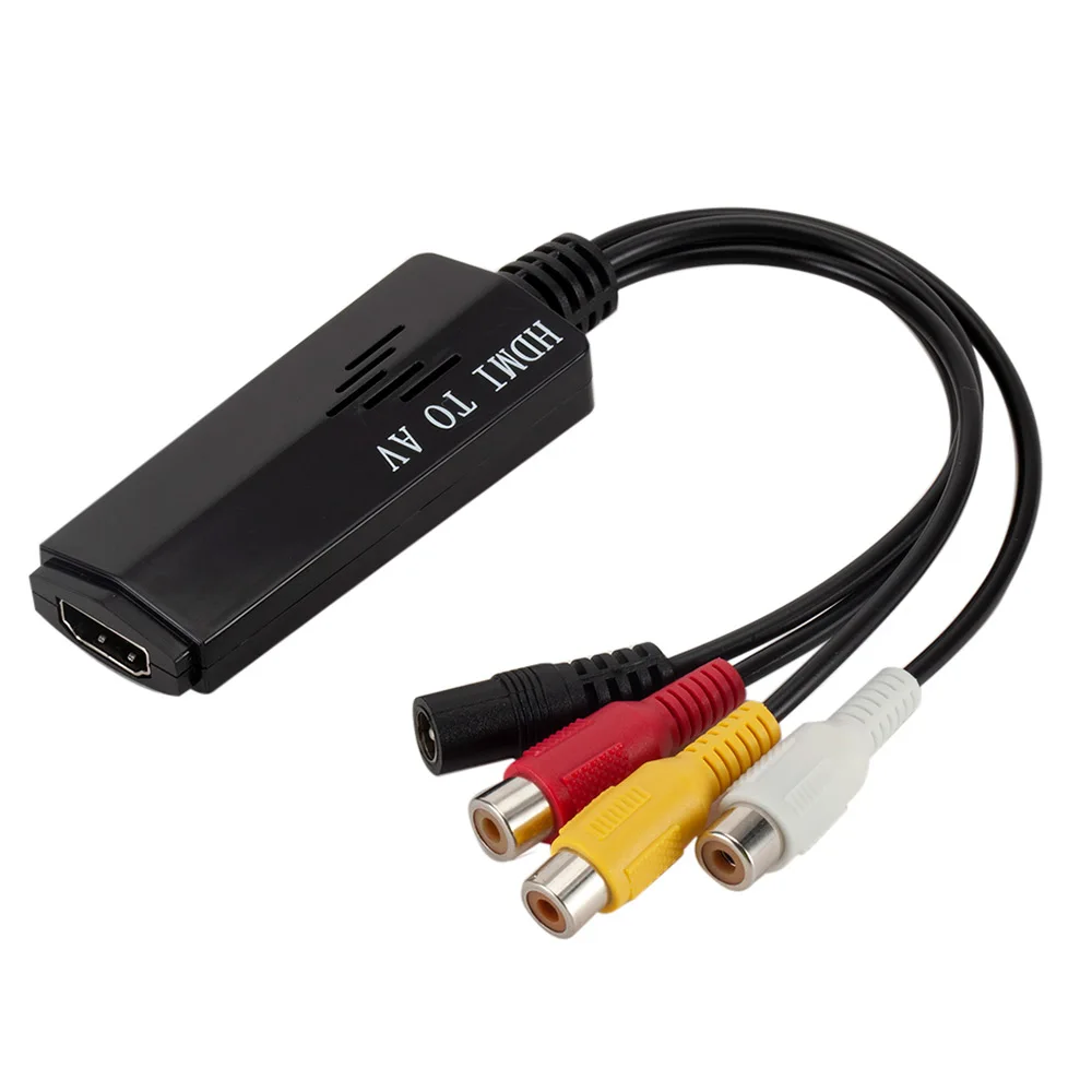 HDMI в RCA конвертер Кабель-адаптер AV видео аудио кабель конвертер для ТВ VHS VCR DVD рекордеры Поддержка NTSC и PAL