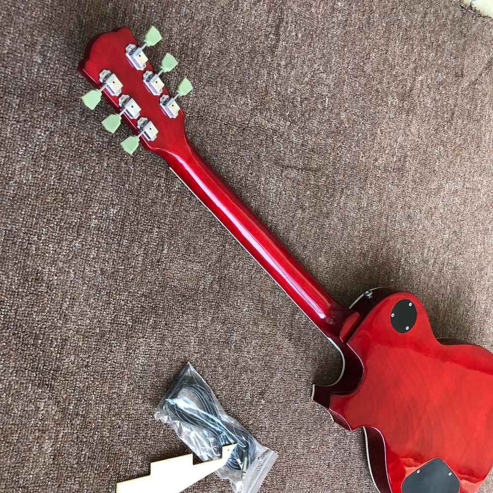 Высокое качество 6 stings электрогитара, Sunburst Цвет Тигр Пламя Топ стандарт gitaar. Медового оттенка. Suneye