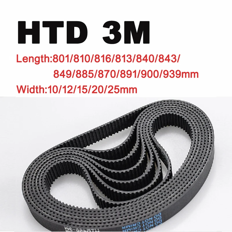 

2pieces HTD 3M Timing Belt 801/810/816/813/840/843/849/885/870/891/900/939mm Rubber Arc Drive Belts