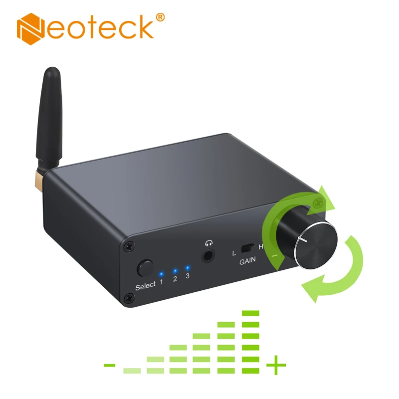 192Khz Bluetooth DAC With Headphone Amplifier Gain Switch V5.0 Low Latency Digital to Analog Converter Audio Adapter | Электроника