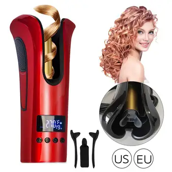 

Automatic Hair Curler Spin Curl 1" Ceramic Auto Curling Iron Machine Temperature Time Spiral 360° Rotating (Red)