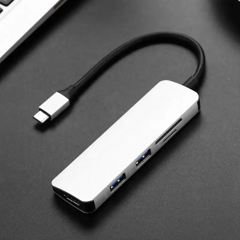 ALLOYSEED 5 в 1 USB-C концентратор тип C к USB 3,0 HDMI SD TF карта памяти адаптер док-станция для MacBook Pro type-C сплиттер